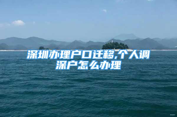 深圳辦理戶口遷移,個(gè)人調(diào)深戶怎么辦理