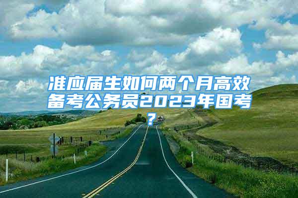 準(zhǔn)應(yīng)屆生如何兩個月高效備考公務(wù)員2023年國考？