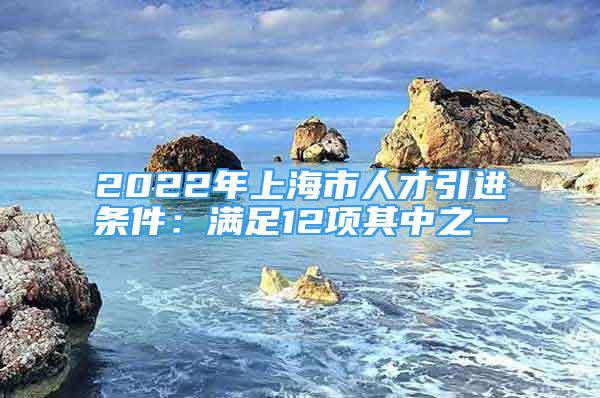 2022年上海市人才引進(jìn)條件：滿足12項(xiàng)其中之一