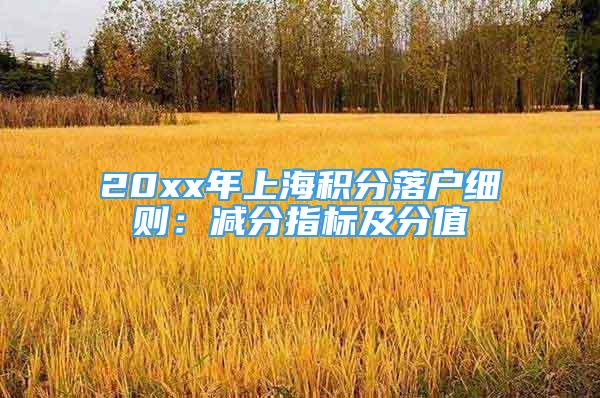 20xx年上海積分落戶細則：減分指標(biāo)及分值