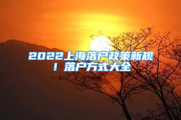 2022上海落戶政策新規(guī)！落戶方式大全