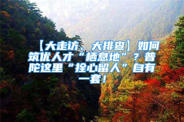 【大走訪、大排查】如何筑優(yōu)人才“棲息地”？普陀這里“拴心留人”自有一套！