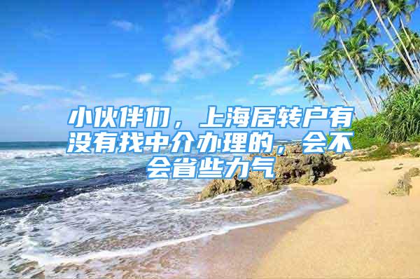 小伙伴們，上海居轉(zhuǎn)戶有沒有找中介辦理的，會不會省些力氣