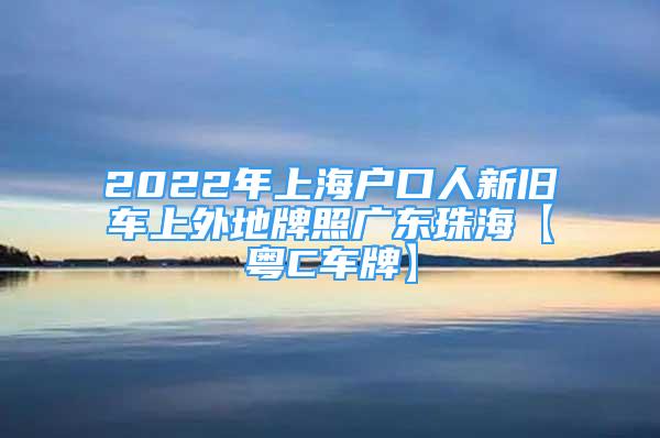 2022年上海戶口人新舊車上外地牌照廣東珠?！净汣車牌】