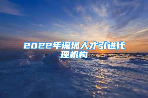 2022年深圳人才引進代理機構(gòu)