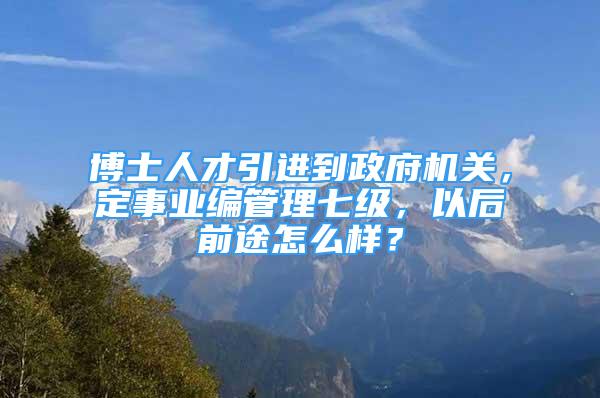 博士人才引進(jìn)到政府機關(guān)，定事業(yè)編管理七級，以后前途怎么樣？