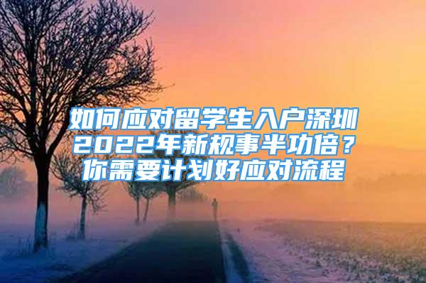 如何應(yīng)對留學(xué)生入戶深圳2022年新規(guī)事半功倍？你需要計(jì)劃好應(yīng)對流程