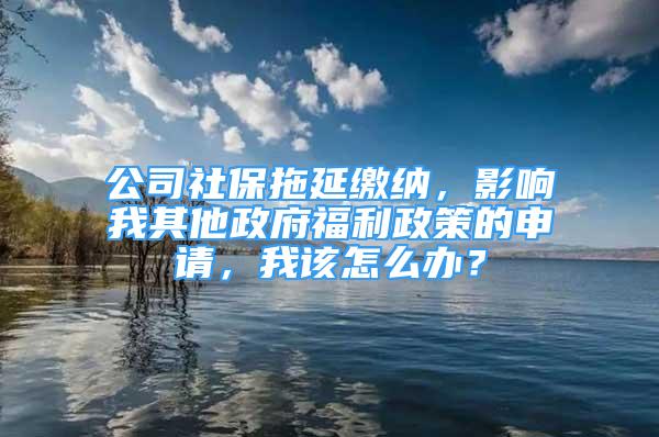 公司社保拖延繳納，影響我其他政府福利政策的申請(qǐng)，我該怎么辦？