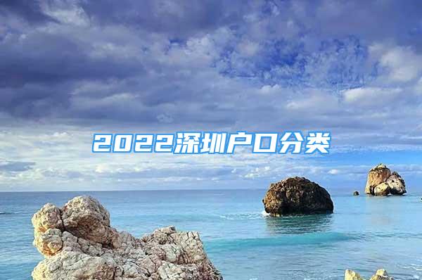 2022深圳戶口分類