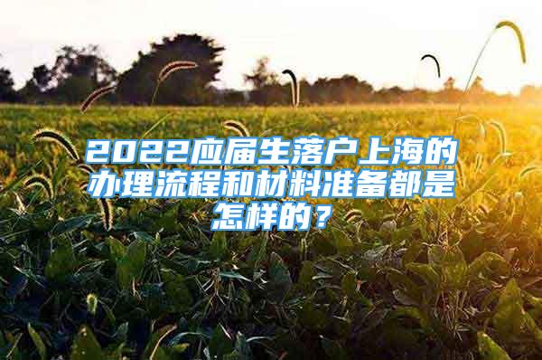 2022應(yīng)屆生落戶上海的辦理流程和材料準(zhǔn)備都是怎樣的？