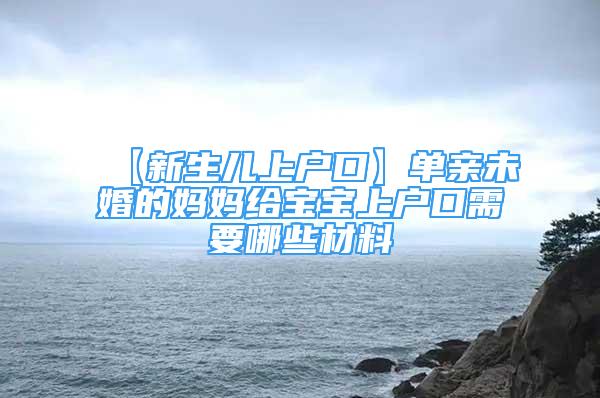 【新生兒上戶口】單親未婚的媽媽給寶寶上戶口需要哪些材料