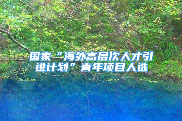 國家“海外高層次人才引進計劃”青年項目人選