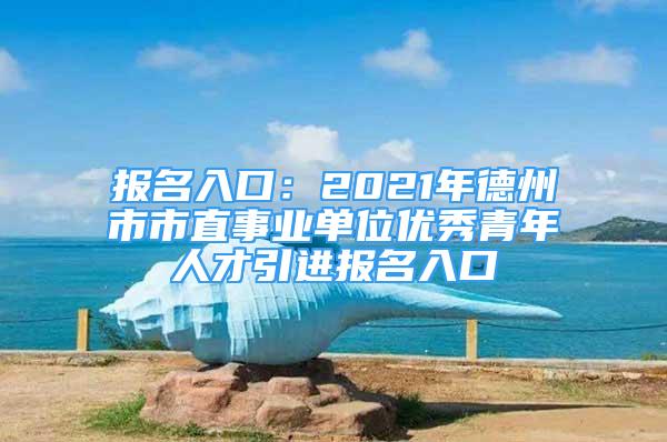 報名入口：2021年德州市市直事業(yè)單位優(yōu)秀青年人才引進報名入口