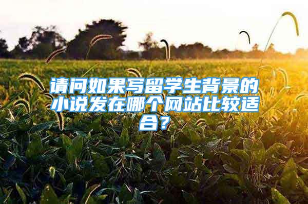 請問如果寫留學(xué)生背景的小說發(fā)在哪個(gè)網(wǎng)站比較適合？