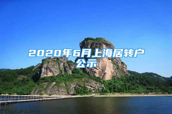 2020年6月上海居轉(zhuǎn)戶(hù)公示