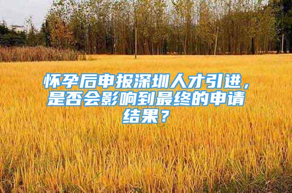 懷孕后申報深圳人才引進，是否會影響到最終的申請結(jié)果？