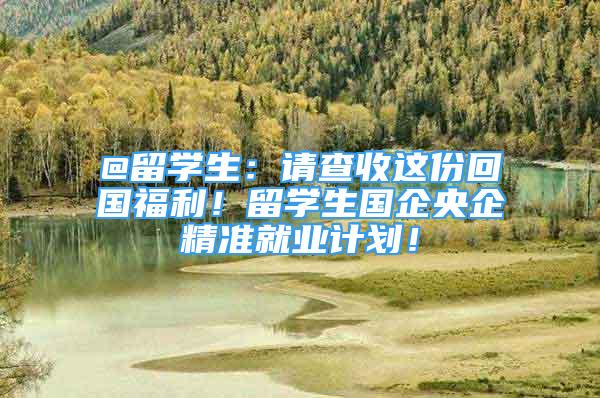 @留學(xué)生：請(qǐng)查收這份回國(guó)福利！留學(xué)生國(guó)企央企精準(zhǔn)就業(yè)計(jì)劃！