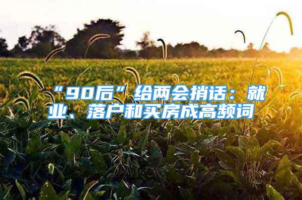 “90后”給兩會捎話：就業(yè)、落戶和買房成高頻詞