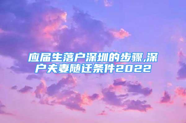 應(yīng)屆生落戶深圳的步驟,深戶夫妻隨遷條件2022