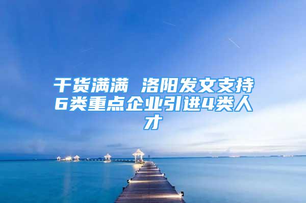 干貨滿滿 洛陽發(fā)文支持6類重點企業(yè)引進4類人才