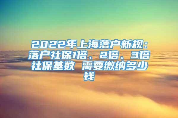 2022年上海落戶新規(guī)：落戶社保1倍、2倍、3倍社?；鶖?shù) 需要繳納多少錢