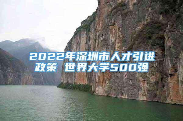 2022年深圳市人才引進(jìn)政策 世界大學(xué)500強(qiáng)