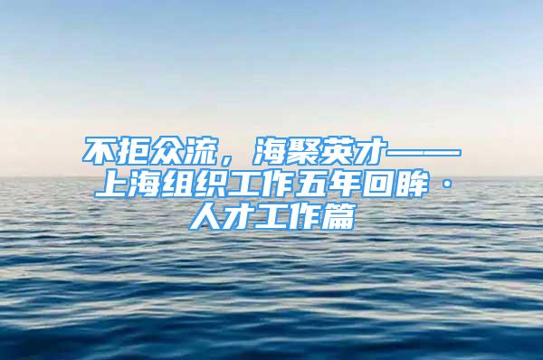 不拒眾流，海聚英才——上海組織工作五年回眸·人才工作篇