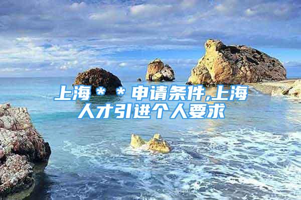 上海＊＊申請條件,上海人才引進個人要求