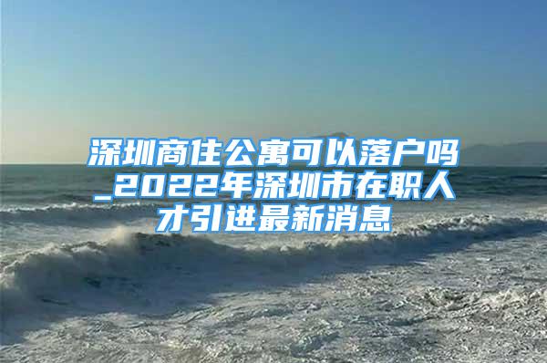 深圳商住公寓可以落戶嗎_2022年深圳市在職人才引進(jìn)最新消息