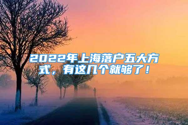 2022年上海落戶五大方式，有這幾個就夠了！