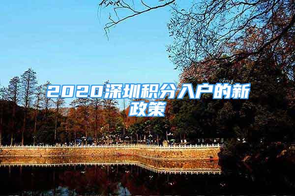 2020深圳積分入戶的新政策