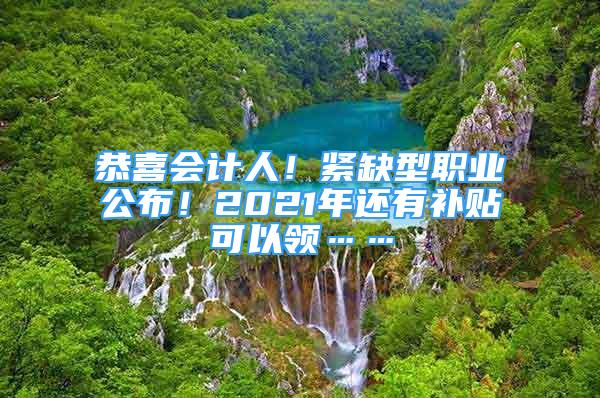 恭喜會(huì)計(jì)人！緊缺型職業(yè)公布！2021年還有補(bǔ)貼可以領(lǐng)……