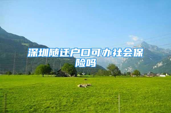 深圳隨遷戶口可辦社會(huì)保險(xiǎn)嗎