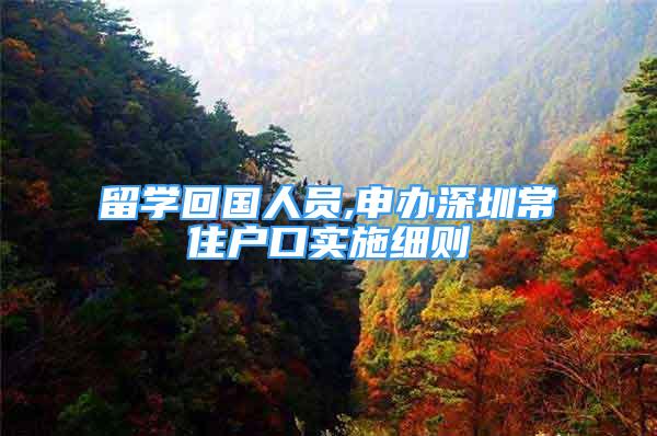 留學回國人員,申辦深圳常住戶口實施細則