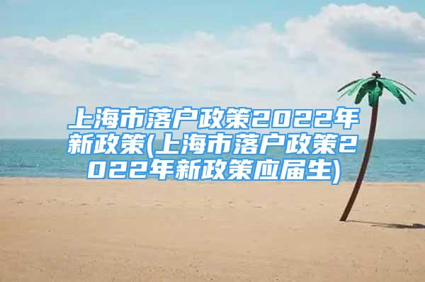 上海市落戶政策2022年新政策(上海市落戶政策2022年新政策應(yīng)屆生)