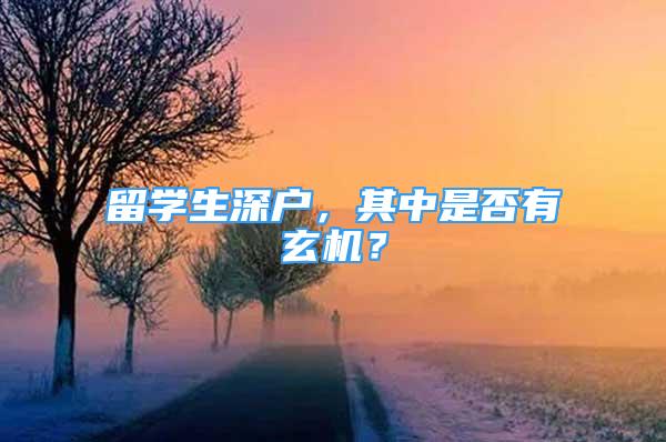 留學(xué)生深戶，其中是否有玄機？