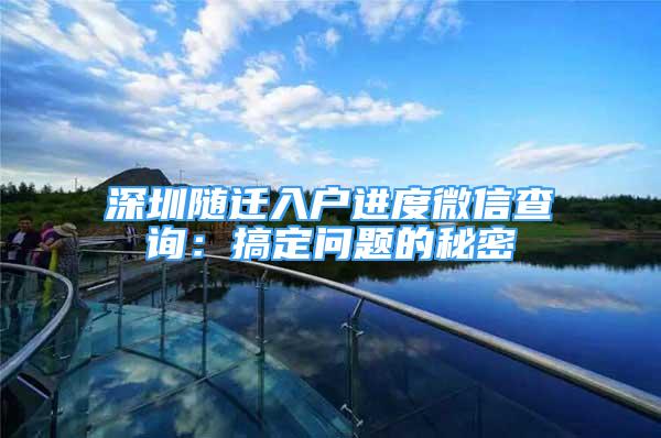 深圳隨遷入戶進度微信查詢：搞定問題的秘密