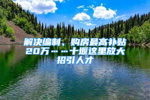 解決編制、購房最高補(bǔ)貼20萬……十堰這里放大招引人才