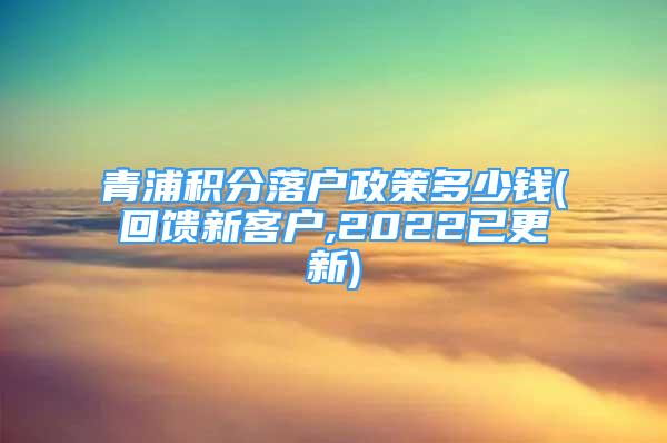 青浦積分落戶(hù)政策多少錢(qián)(回饋新客戶(hù),2022已更新)