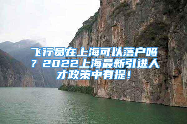 飛行員在上?？梢月鋺魡?？2022上海最新引進(jìn)人才政策中有提！