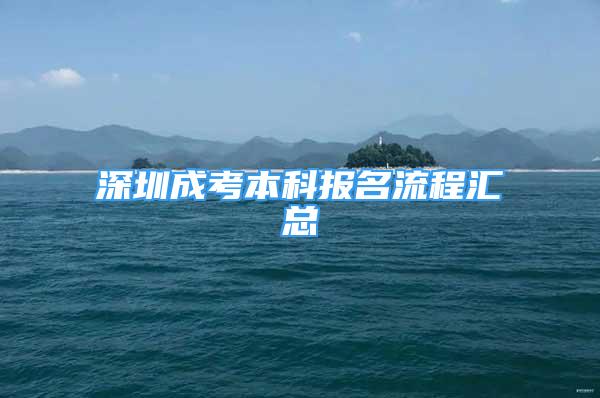 深圳成考本科報名流程匯總