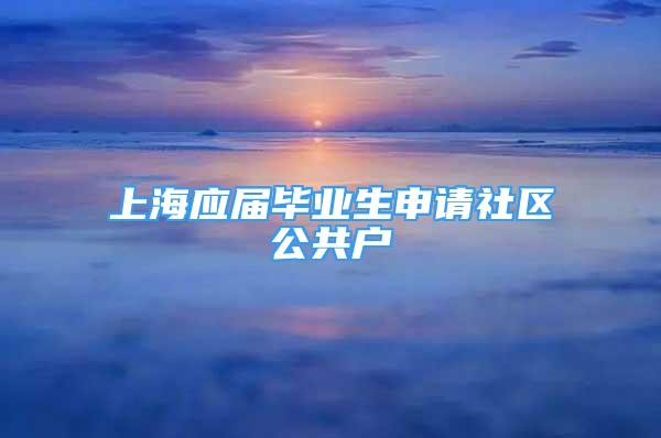 上海應(yīng)屆畢業(yè)生申請(qǐng)社區(qū)公共戶