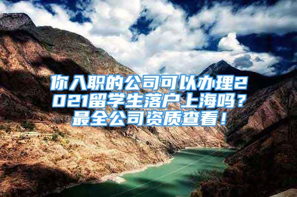 你入職的公司可以辦理2021留學(xué)生落戶上海嗎？最全公司資質(zhì)查看！