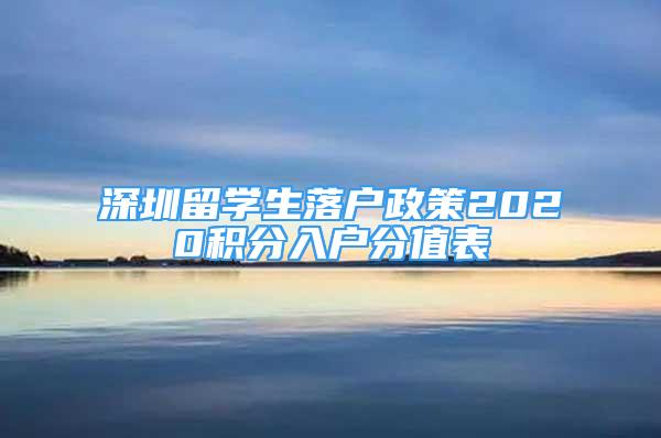 深圳留學(xué)生落戶(hù)政策2020積分入戶(hù)分值表