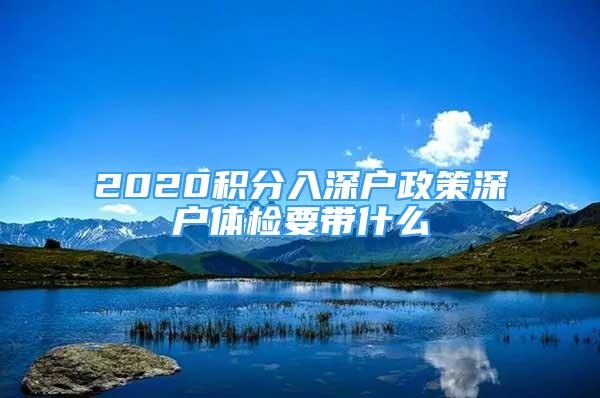 2020積分入深戶政策深戶體檢要帶什么