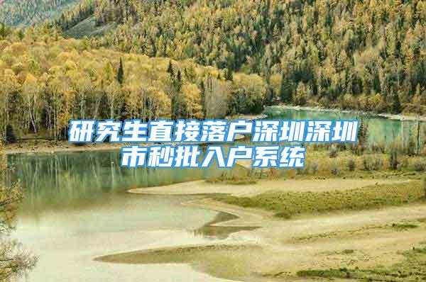 研究生直接落戶深圳深圳市秒批入戶系統(tǒng)