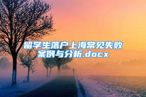 留學(xué)生落戶上海常見(jiàn)失敗案例與分析.docx