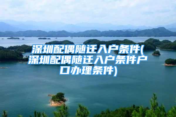 深圳配偶隨遷入戶條件(深圳配偶隨遷入戶條件戶口辦理條件)