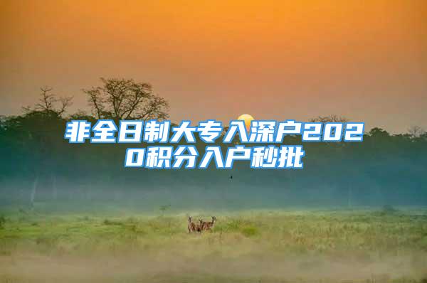 非全日制大專入深戶2020積分入戶秒批