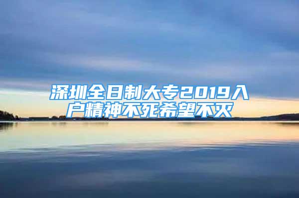 深圳全日制大專2019入戶精神不死希望不滅